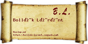 Bollók Lóránt névjegykártya