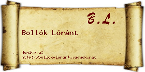 Bollók Lóránt névjegykártya